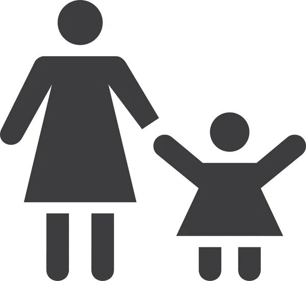 Ícone Família Dia Filha Categoria Mothersfathersday — Vetor de Stock