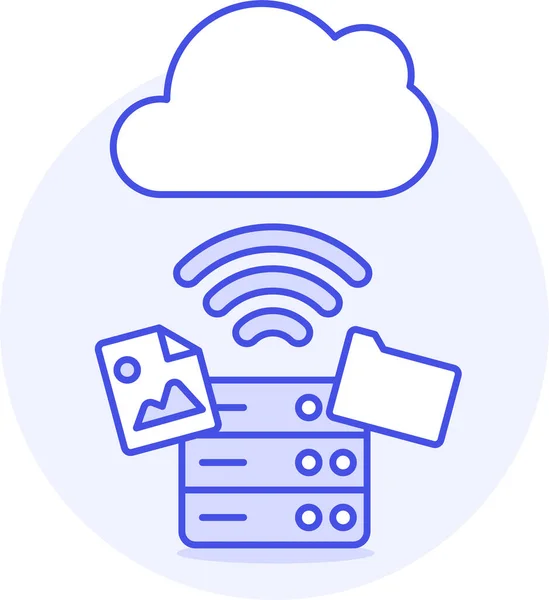 Ikona Cloud Computing Connect Stylu Filledoutline — Wektor stockowy