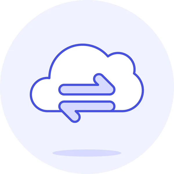 Icône Cloud Computing Active Dans Style Filledoutline — Image vectorielle