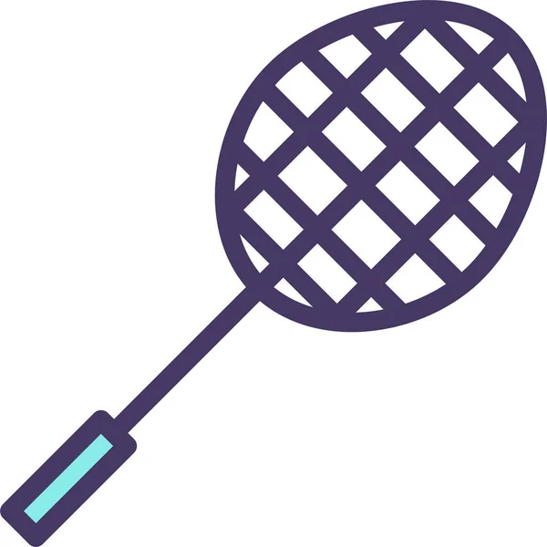 Badminton Spel Racket Pictogram Filedoutline Stijl — Stockvector