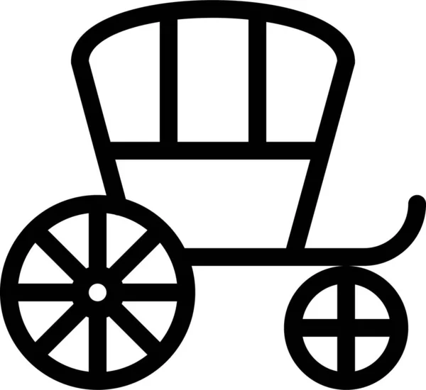 Antique Car Carriage Icon Outline Style — Stock Vector