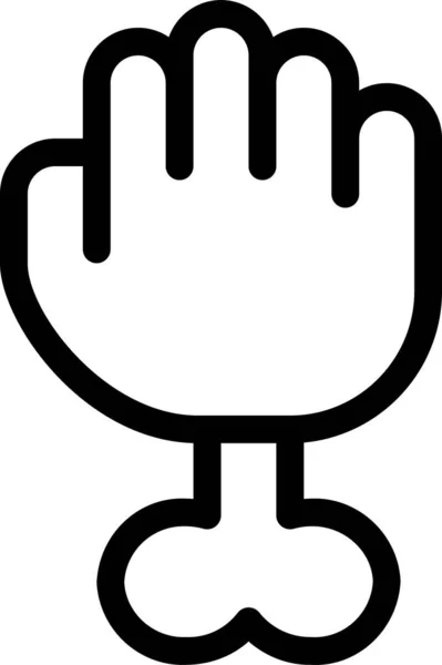 Bone Halloween Hand Icon Outline Style — Stock Vector