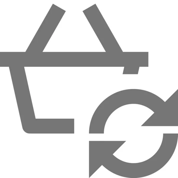 Warenkorb Aktualisieren Shopping Symbol Outline Stil — Stockvektor