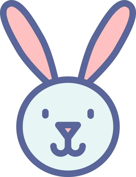 Animal Bunny Niedliche Ikone Filledoutline Stil — Stockvektor