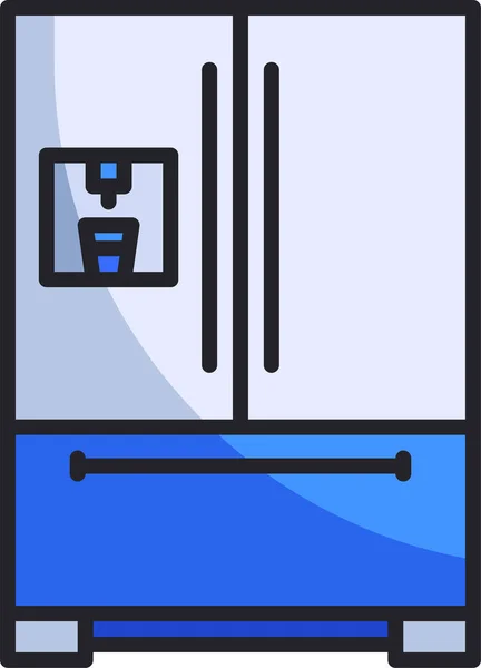 Elektronisches Kühlschranksymbol Umrissstil — Stockvektor