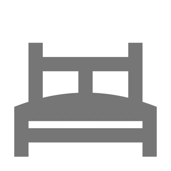 Кровать Сон Твердый Значок Твердом Стиле — стоковый вектор