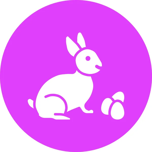 Rozet Tarzında Tavşan Paskalya Yumurtası Simgesi — Stok Vektör