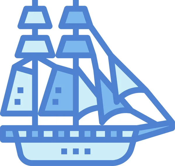 Boot Brigantine Segelboot Ikone Der Fahrzeugmodestransportkategorie — Stockvektor