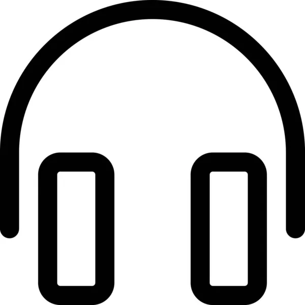 Audio Auriculares Icono Música Estilo Esquema — Vector de stock