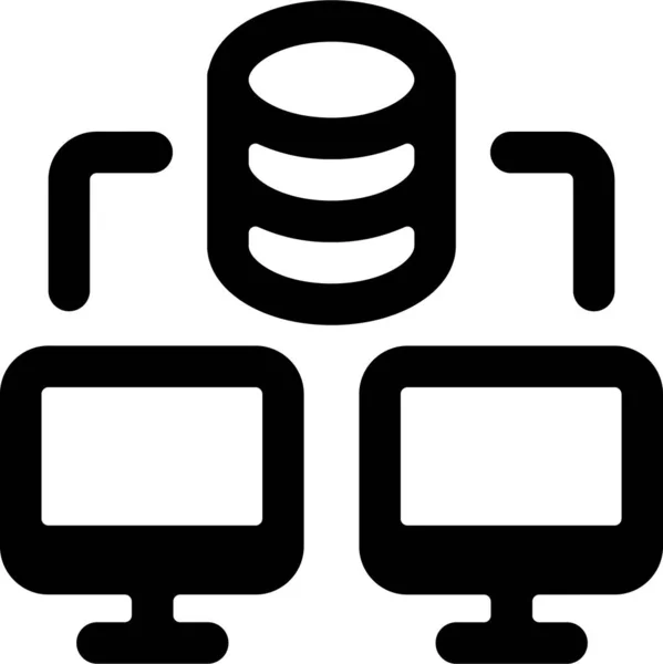 Datenbank Teilen Freigegebenes Symbol Solidem Stil — Stockvektor