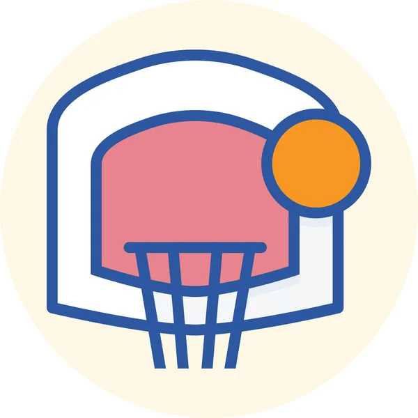 Icône Jeux Basket Ball Dunk Dans Style Filledoutline — Image vectorielle