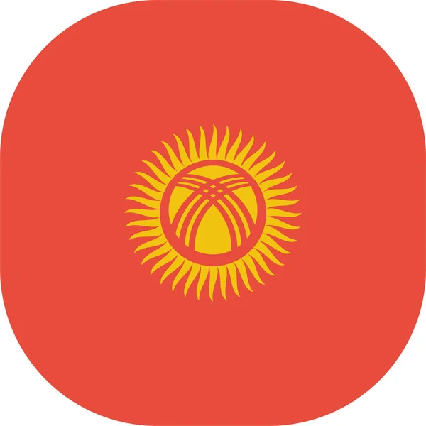 Drapeau Pays Kyrgyzstan Icône Dans Style Plat — Image vectorielle