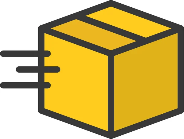 Ikona Logistyki Kontenerów Pudełkowych Stylu Filledoutline — Wektor stockowy