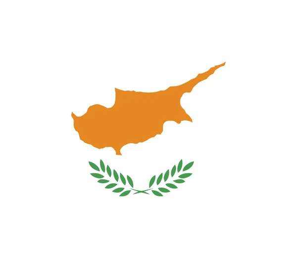 Land Cyprus Vlag Pictogram Platte Stijl — Stockvector