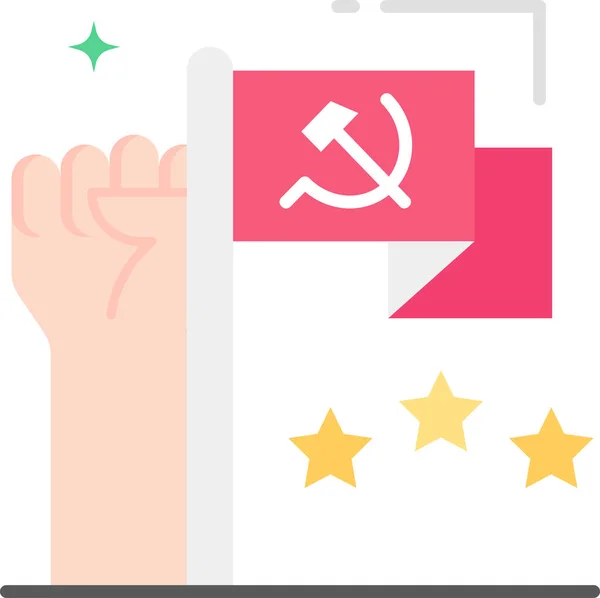 Bandera Comunista Comunismo Icono — Archivo Imágenes Vectoriales