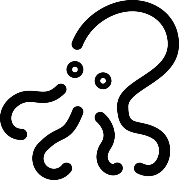 Octopus Pets Animals Icon Outline Style — Stock Vector