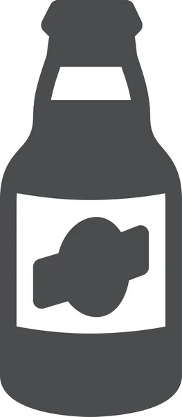 Botella Cerveza Icono Alcohol Estilo Sólido — Archivo Imágenes Vectoriales