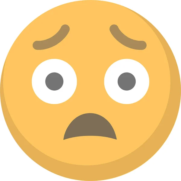 Ikon Wajah Emoji Penderitaan Dalam Gaya Datar - Stok Vektor