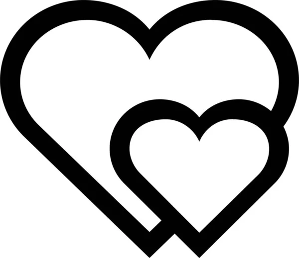 Heart Valentine Love Icon Outline Style — Stock Vector