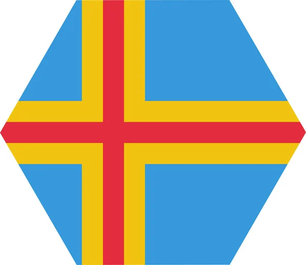 Aland Εικονίδιο Σημαία Χώρα Επίπεδη Στυλ — Διανυσματικό Αρχείο