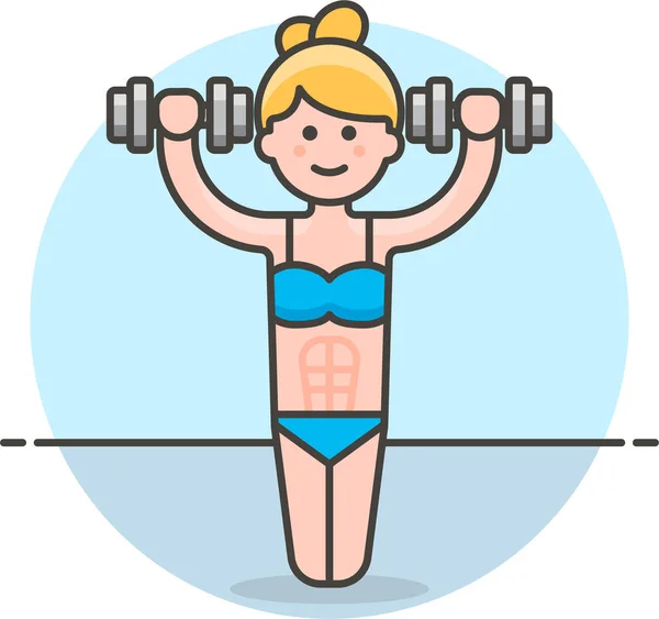 Bodybuilder Female Weight Icon Sport Category — Stock Vector