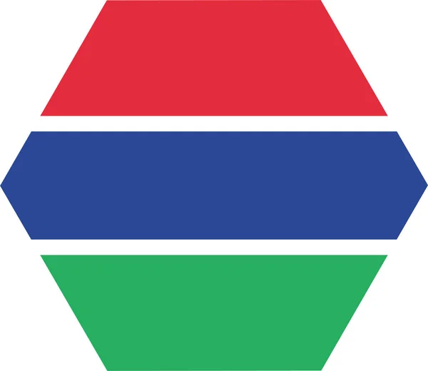 País Bandera Gambia Icono Estilo Plano — Vector de stock