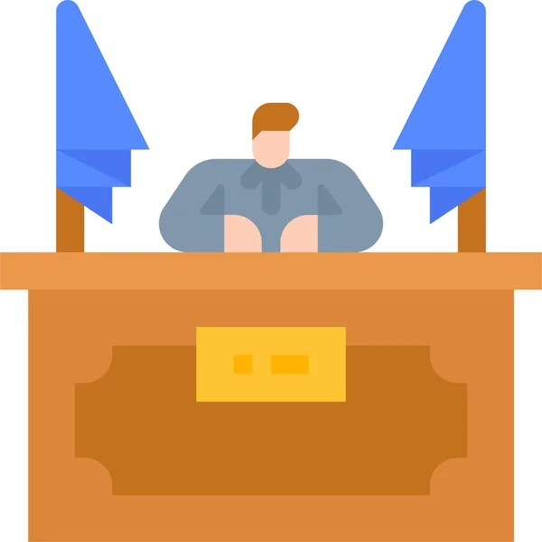 Flag Judge Politic Icon — Stock Vector