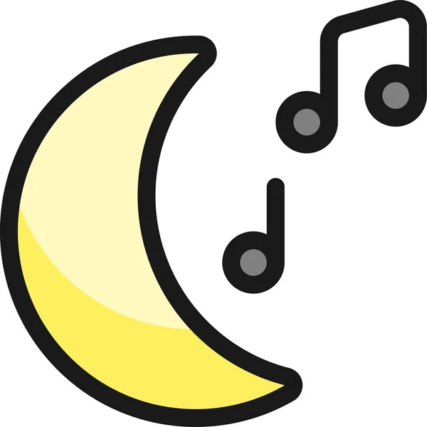 Music Genre Moon Icon Filledoutline Style — Stock Vector