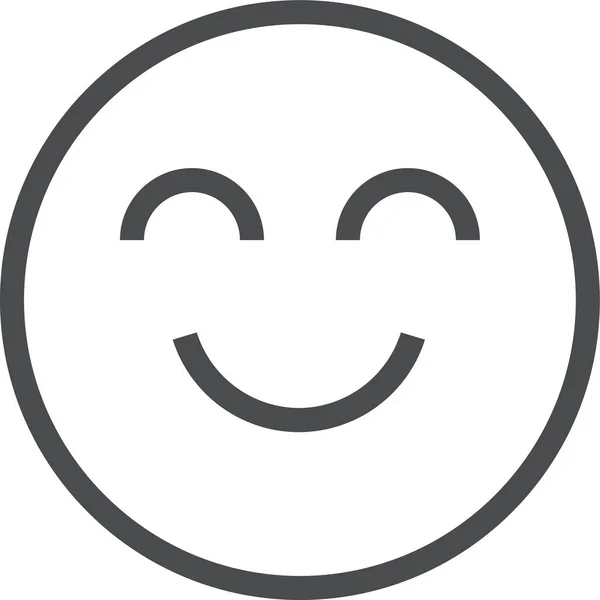 Πρόσωπο Smiley Emoji Εικονίδιο Στυλ Περίγραμμα — Διανυσματικό Αρχείο