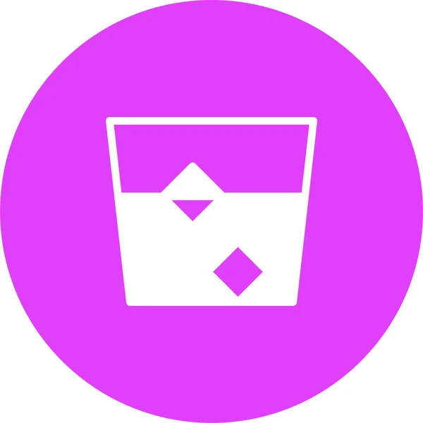 Skleněná Ikona Alkoholického Nápoje Pevném Stylu — Stockový vektor