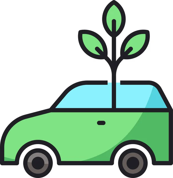 Autopflanzen Transport Ikone Umrissstil — Stockvektor