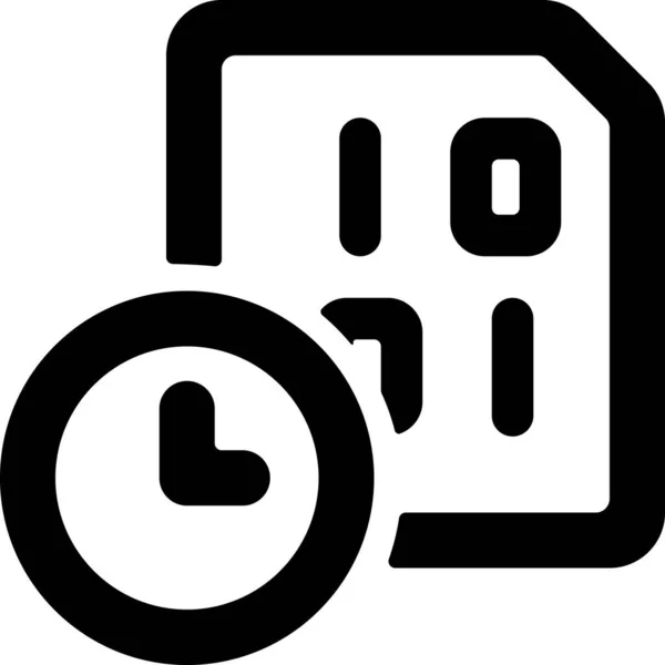 Icona Dell Orologio Del Codice Del File Stile Solido — Vettoriale Stock