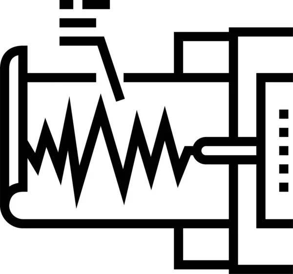 Ikona Vyhledávání Zařízení Seismograph — Stockový vektor