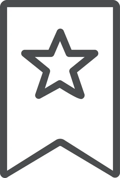 Lesezeichen Stern Lieblings Symbol Umriss Stil — Stockvektor