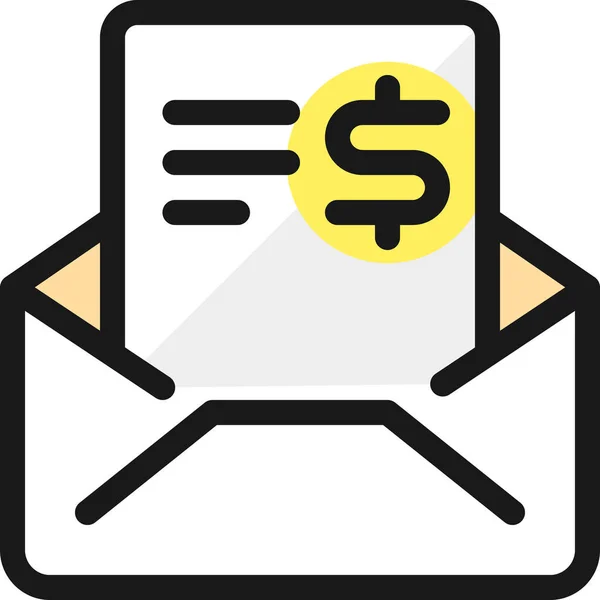 Boekhoudkundige Factuur Mail Pictogram Filedoutline Stijl — Stockvector