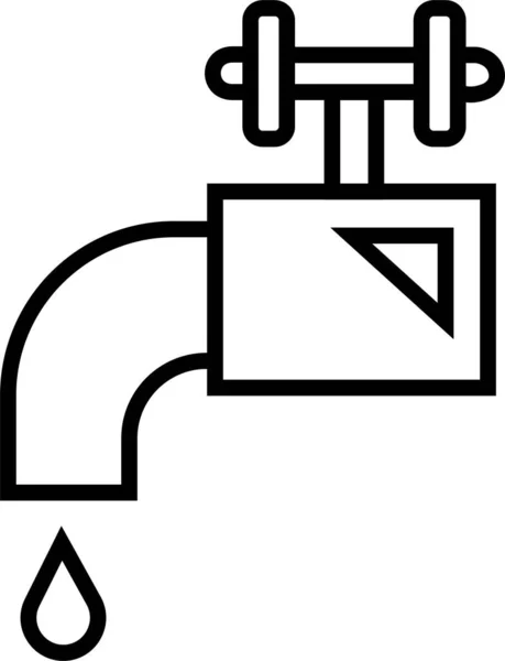 水管保留自来水图标的轮廓风格 — 图库矢量图片
