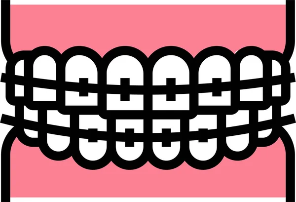 Tooth Braces Accessory Icon Filledoutline Style — Stock Vector