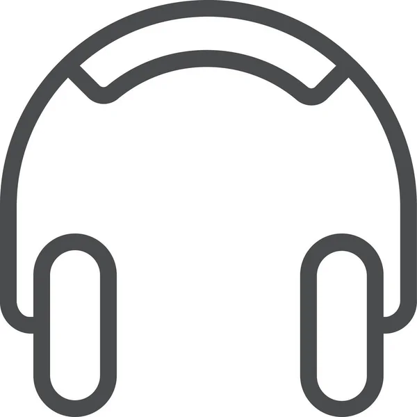 Ohr Kopfhörer Über Icon Outline Stil — Stockvektor