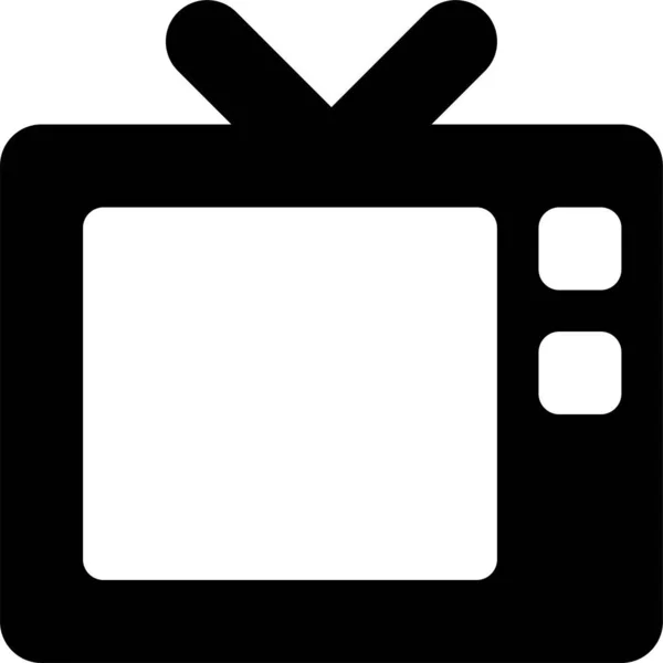 实心风格的Tv实心字形图标 — 图库矢量图片