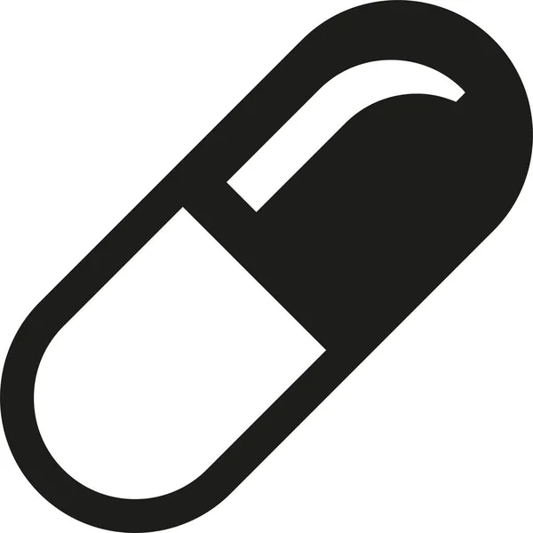 Píldora Cápsula Icono Sólido Estilo Sólido — Vector de stock