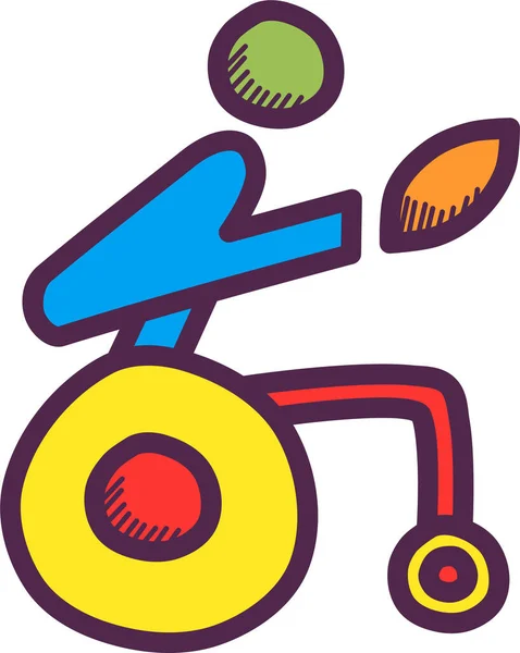 Disabled Games Olympics Icon Filledoutline Style — Stock Vector