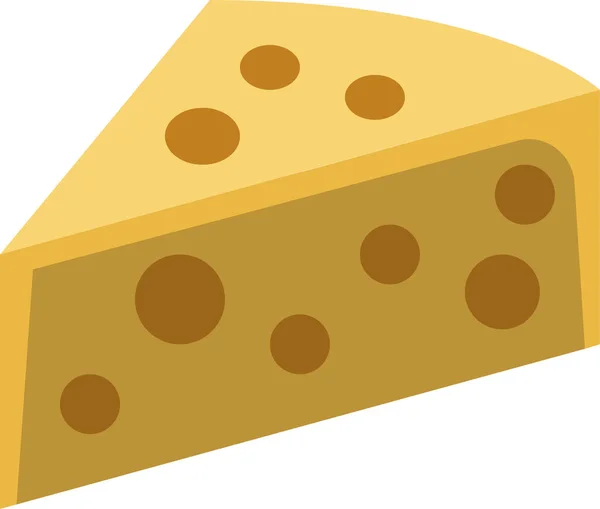 Cheddar Τυρί Γαλακτοκομικό Εικονίδιο Επίπεδη Στυλ — Διανυσματικό Αρχείο