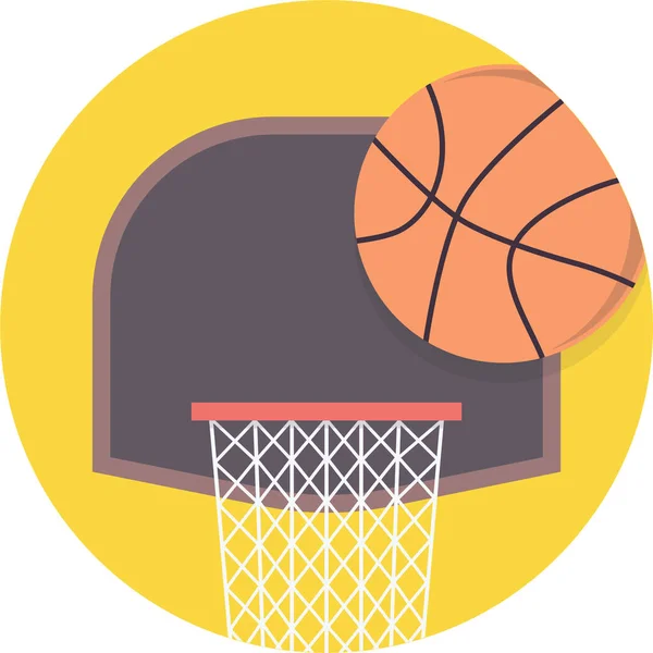 Icône Panier Basket Ball Dans Style Plat — Image vectorielle