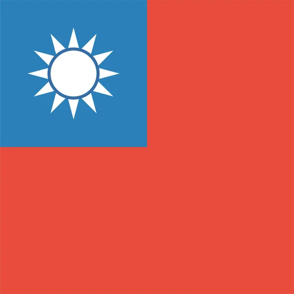 Bandeira Taiwan Ícone Taiwan Estilo Plano — Vetor de Stock
