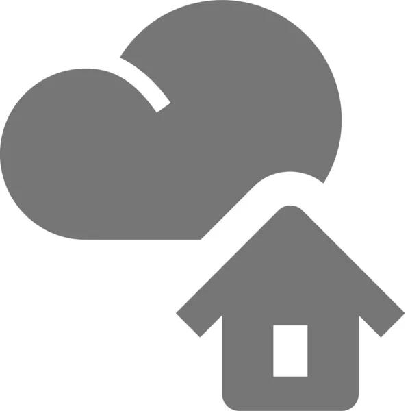 Cloud Home House Icon Solid Style — Stock Vector