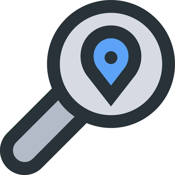 Gps Icono Mapa Ubicación Estilo Filledoutline — Vector de stock