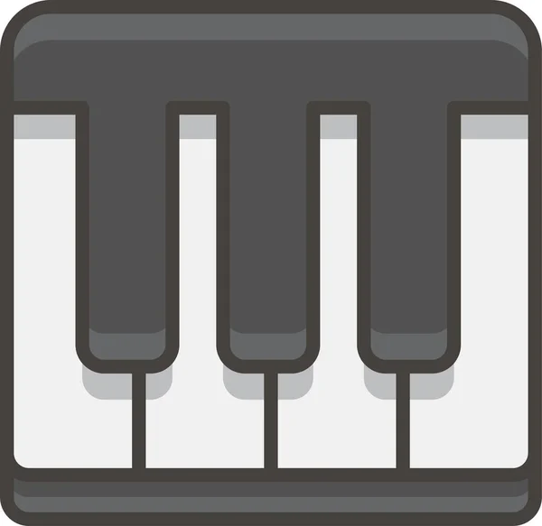 Keyboard Musical Wypełniony Zarys Ikony Stylu Filledoutline — Wektor stockowy
