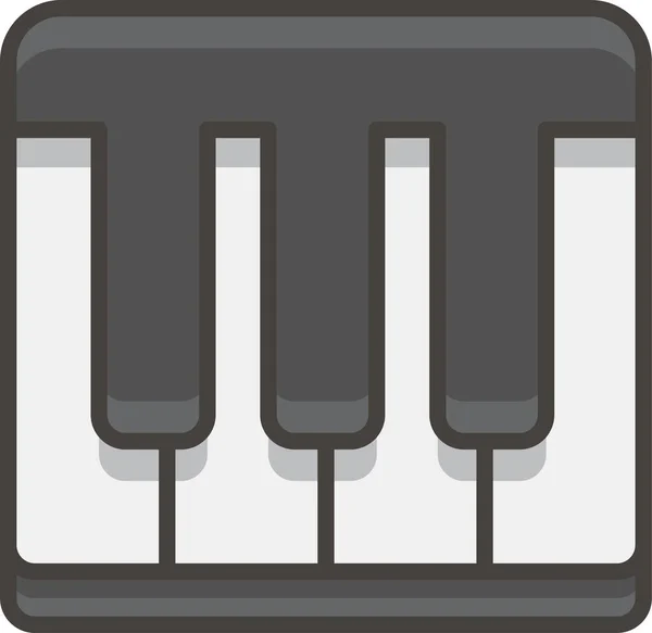 Teclado Musical Filledoutline Icono Estilo Filledoutline — Vector de stock