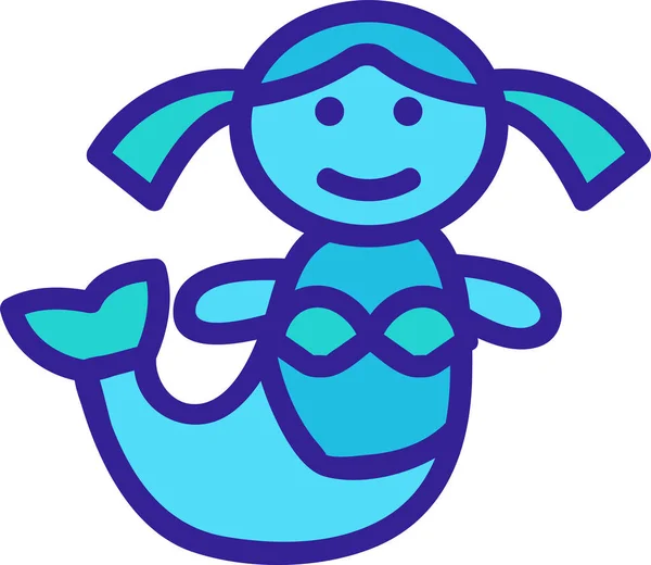Bear Children Doll Icon Babieskidschildhood Category — Stock Vector