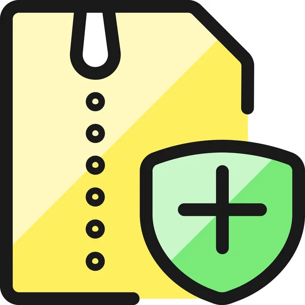 Zip Icono Escudo Archivo Estilo Filledoutline — Archivo Imágenes Vectoriales